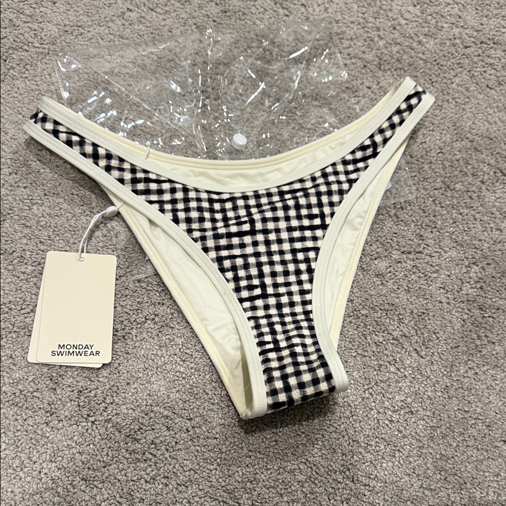 Monday Swimwear Byron Gingham Bikini Bottom